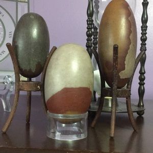 Set of 3 Shiva Lingams with stands